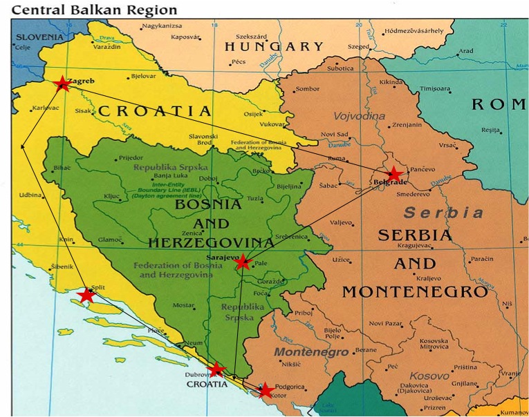 Serbia, Bosnia & Herzegovina, Croatia and Montenegro in a Day